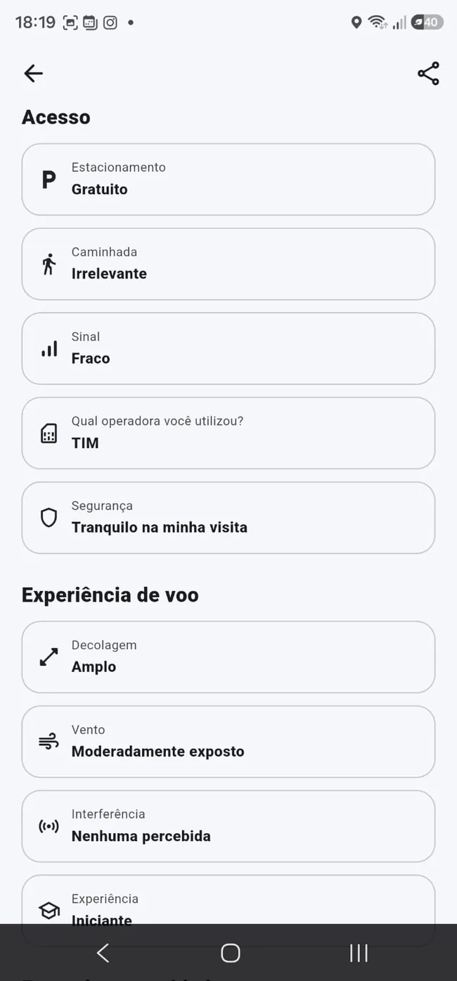 Informações colaborativas de acesso e segurança para voo de drone
